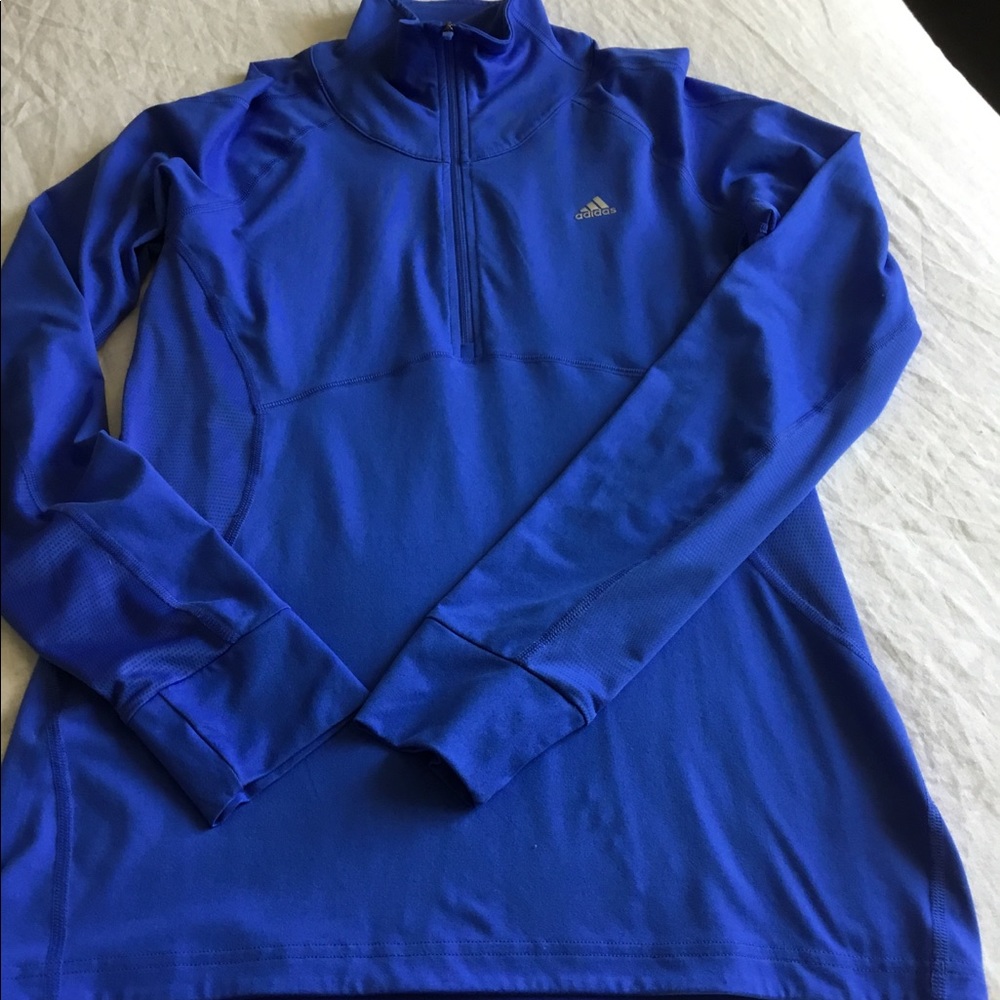 Adidas Royal blue 1/4 zip Climalite top Size Med